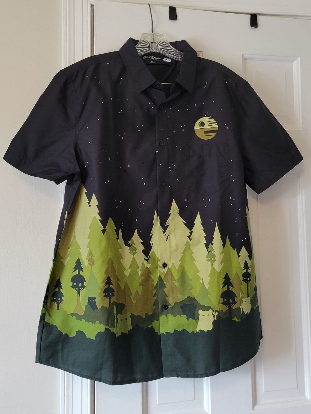 Star Wars Loungefly Stitch Shoppe Black Ewok Endor Button-Down Shirt - NWOT
